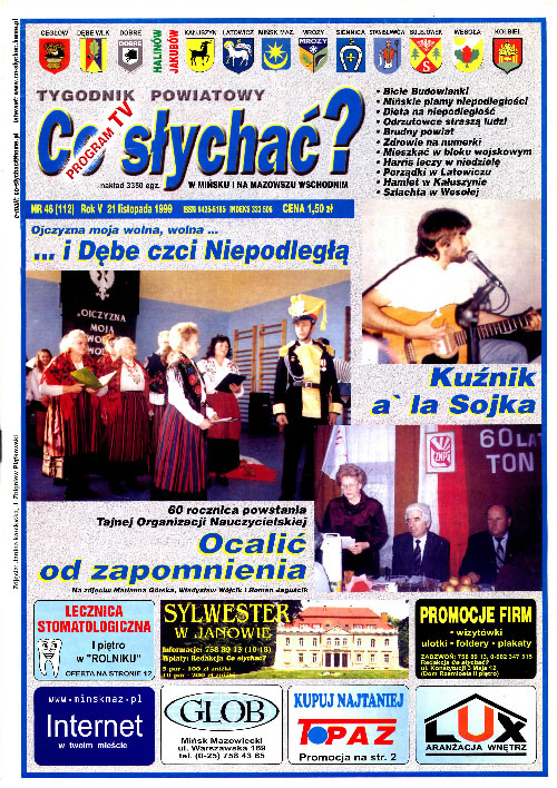 Okładka gazety Co słychać? - nr 46 (112) 1999